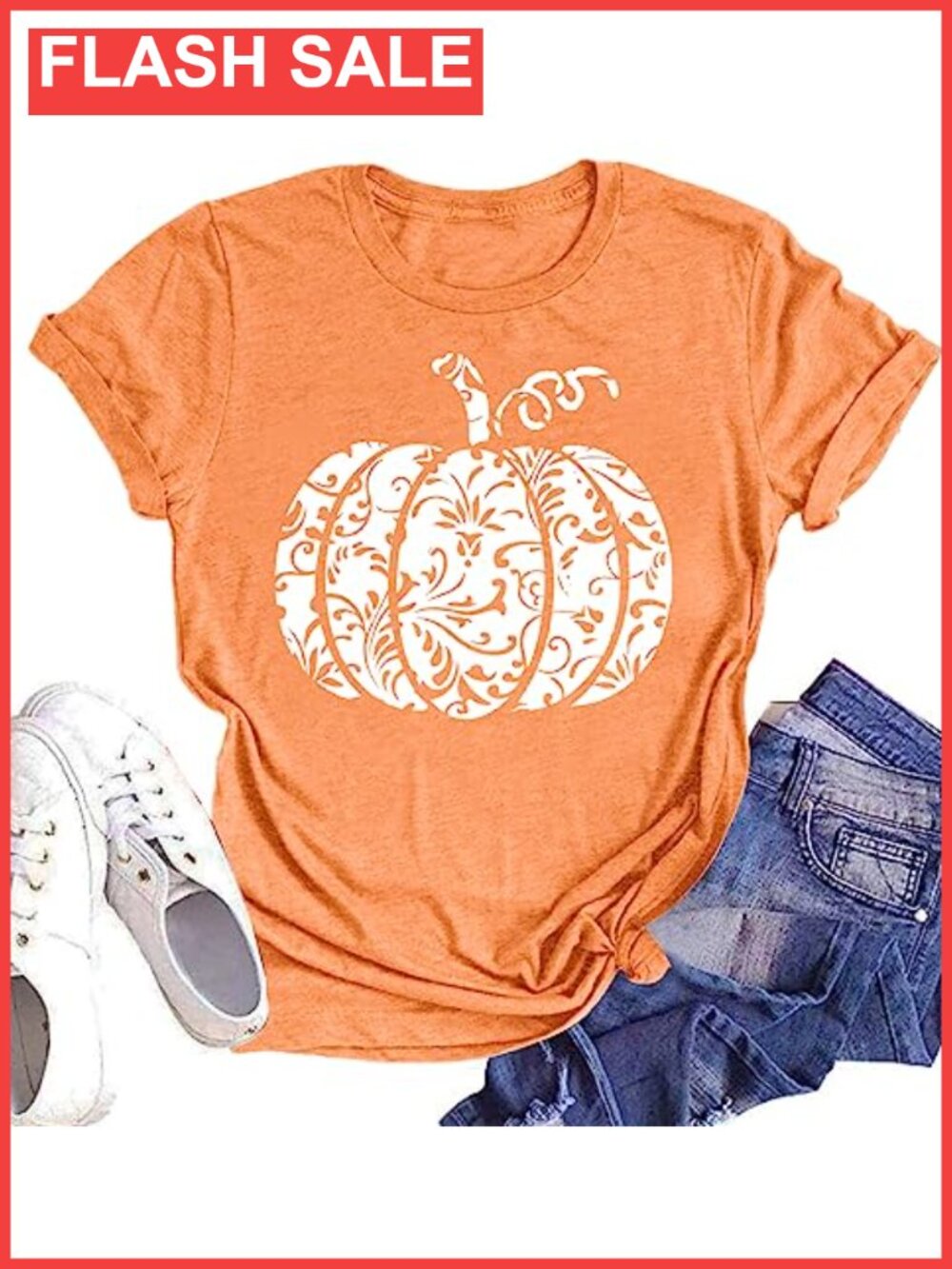Halloween Pumpkin Graphic Tee Women Leopard Fall Casual T-Shirt
